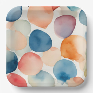Serene Watercolor Dots Pappteller