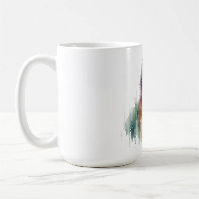 Serene Watercolor Jesus Christus Portrait - Spirit Kaffeetasse (Links)