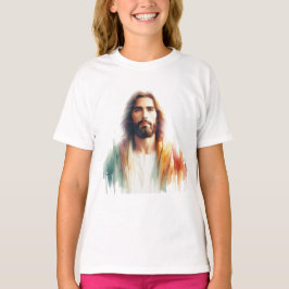 Serene Watercolor Jesus Christus Portrait - Spirit T-Shirt