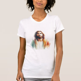 Serene Watercolor Jesus Christus Portrait - Spirit T-Shirt