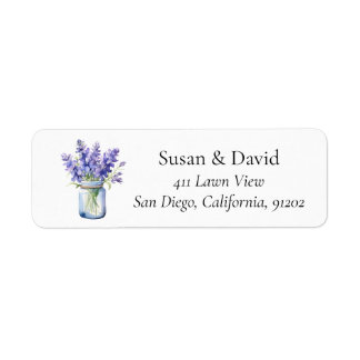 Serene Watercolor Lavender Bouquet in Mason Jar