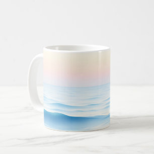 Serene Watercolor Ozean mit sanften Waves Kaffeetasse