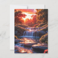 Serene Waterfall bei Sunset Vertical Poster