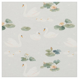 Serene Waters Schwan Mama Baby Familienliebe Stoff