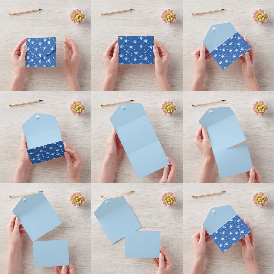 Serene Waters - Spielerisches Muster des Swan Lake All In One Einladung