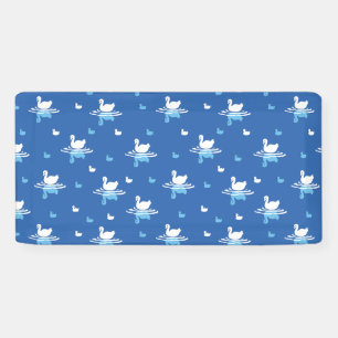 Serene Waters - Spielerisches Muster des Swan Lake Banner
