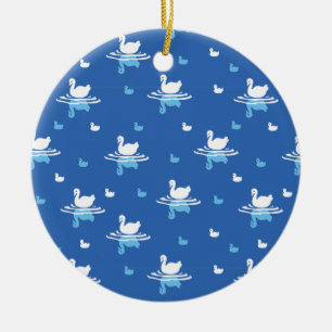 Serene Waters - Spielerisches Muster des Swan Lake Keramik Ornament