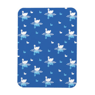 Serene Waters - Spielerisches Muster des Swan Lake Magnet