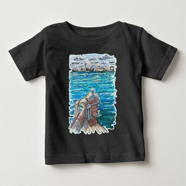 Serene Waterscape in San Juan de Ulua, Veracruz Baby T-shirt (Vorderseite)