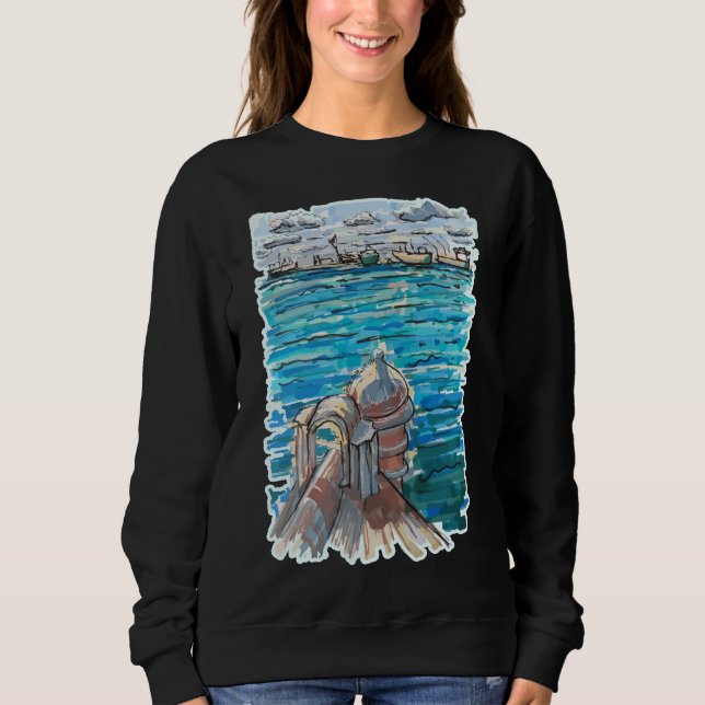 Serene Waterscape in San Juan de Ulua, Veracruz Sweatshirt (Vorderseite)