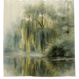 Serene Weidenbaum-Reflexions-Naturkunst (10) Duschvorhang