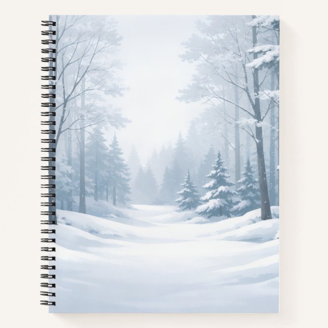 Serene Winter Forest Spiral Notebook Notizbuch (Vorderseite)