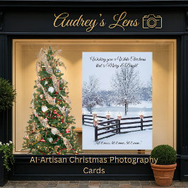 Serene Winter Landscape Snow-draped Trees Feiertagskarte