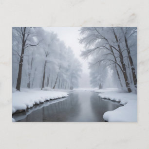 Serene Winter Landschaft mit schneebedeckten Bäume Postkarte