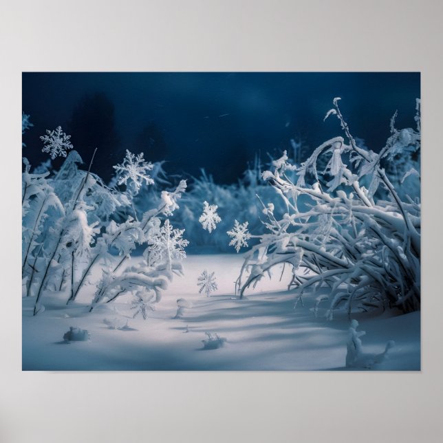 Serene Winter Night Poster (Vorne)