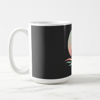 Serene Woman Silhouette in Pastel Waves Kaffeetasse