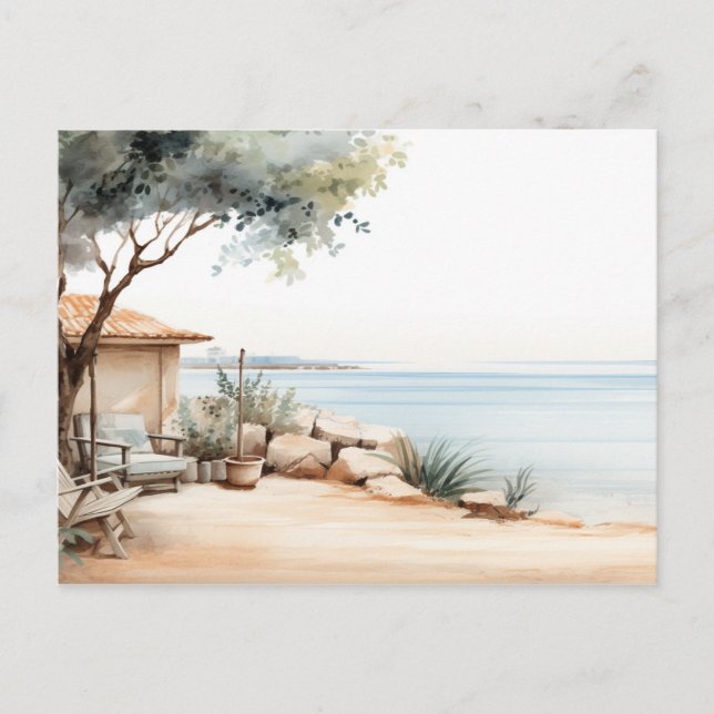 Serene Zypern: Digitalfarben-Kunstdrucke Postkarte (Vorderseite)