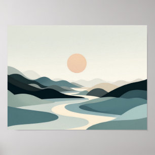 Serener Horizont: Minimalistische organische Lands Poster