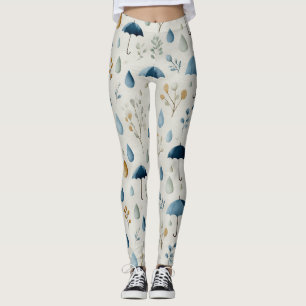 Serenes Regen-Garten-Blumenmuster (3) Leggings