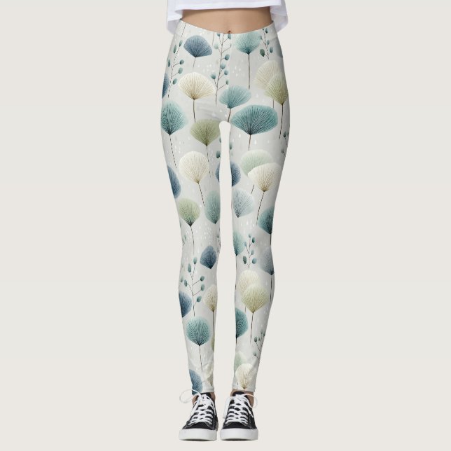 Serenes Regenbogengarten-Blumenmuster (5) Leggings (Vorderseite)