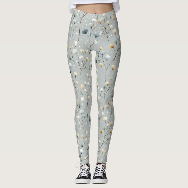 Serenes Regenbogengarten-Blumenmuster (7) Leggings (Vorderseite)