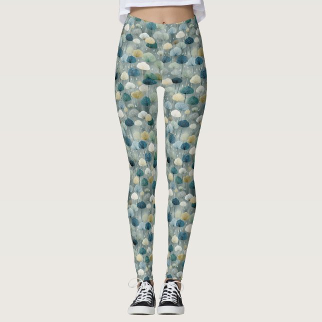 Serenes Regenwassergarten-Blumenmuster (1) Leggings (Vorderseite)