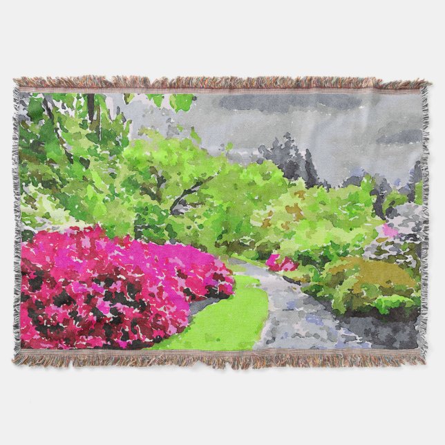 Serengegartenweg mit lebhaften rosa Blume Decke (Vorderseite)