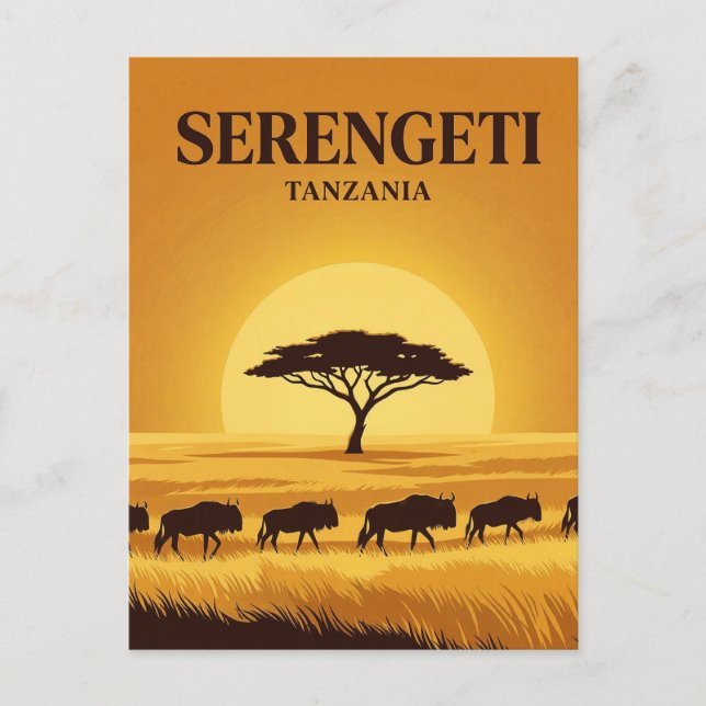 Serengeti, Arusha, Mara Postkarte (Vorderseite)