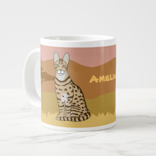 Serengeti Cat Brei African Savannah Personalisiert Jumbo-Tasse