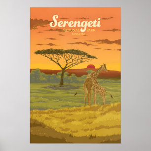 Serengeti-Nationalpark Tansania Reiseplakat Poster