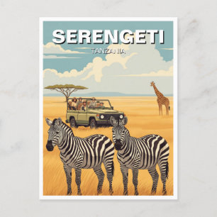 Serengeti Nationalpark Tansania Zebras Postkarte