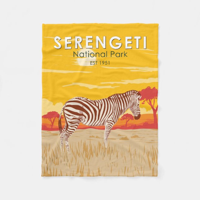 Serengeti Nationalpark Zebra Kunstvoll wandern im  Fleecedecke (Vorderseite)