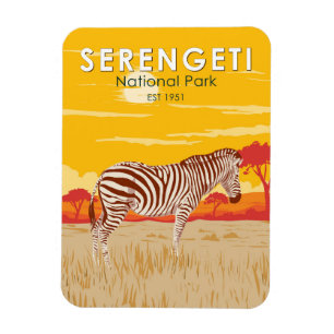 Serengeti Nationalpark Zebra Kunstvoll wandern im  Magnet