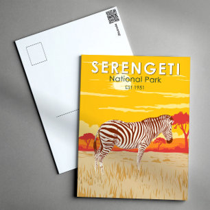 Serengeti Nationalpark Zebra Kunstvoll wandern im  Postkarte