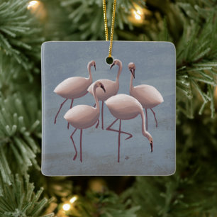 Serengeti Pink Flamingos   Safari Wildlife Decor Keramikornament