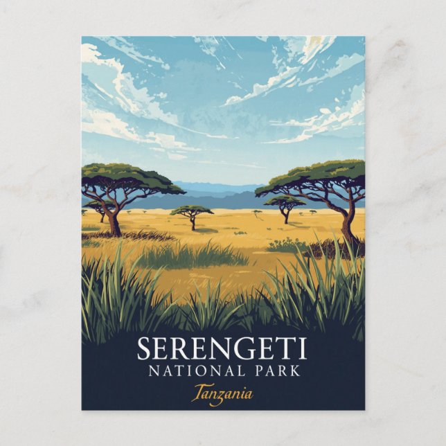 Serengeti Safari National Park Postkarte (Vorderseite)
