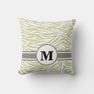 Serengeti Safari Zebra mit Monogramm Kissen