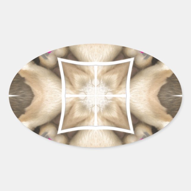 Serengeti Splendor: Vibrant Animal Hide Artistry Ovaler Aufkleber (Vorderseite)