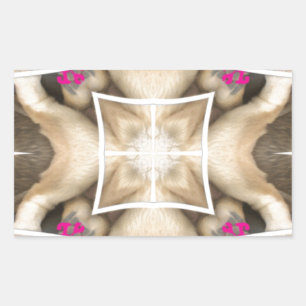 Serengeti Splendor: Vibrant Animal Hide Artistry Rechteckiger Aufkleber