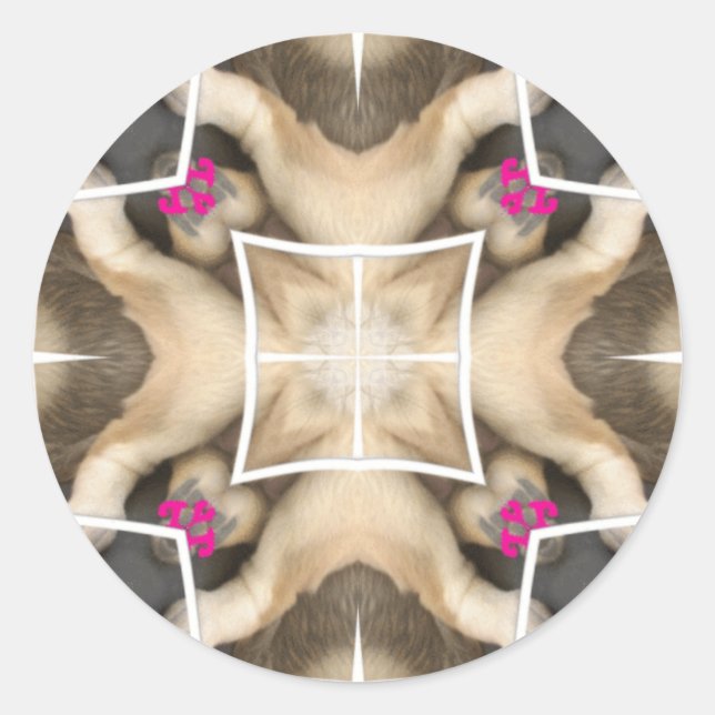 Serengeti Splendor: Vibrant Animal Hide Artistry Runder Aufkleber (Vorderseite)