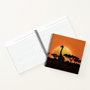 Serengeti Sunset Giraffe   Afrikanische Safari Notizbuch