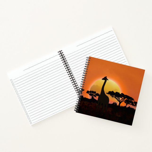 Serengeti Sunset Giraffe | Afrikanische Safari Notizbuch (Innenseite)