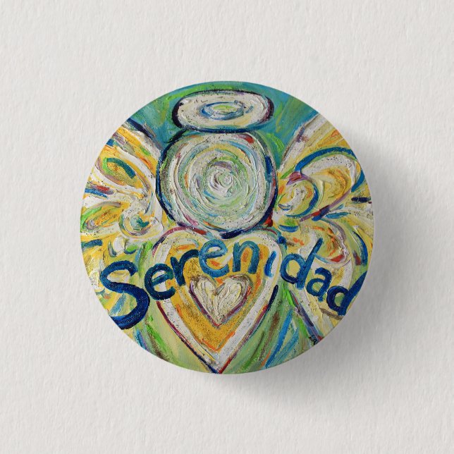 Serenidad Angel Art Button Lapel Pin Pendant (Vorderseite)