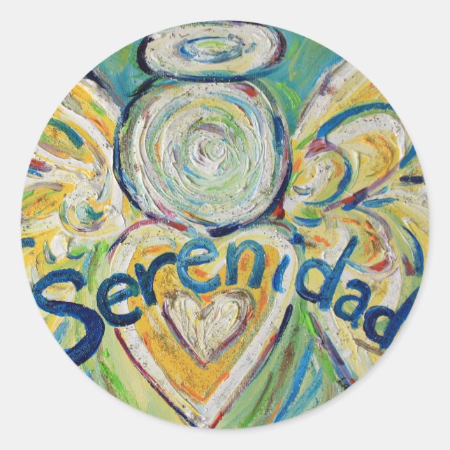 Serenidad Angel Inspirational Word Custom Stickers (Vorderseite)