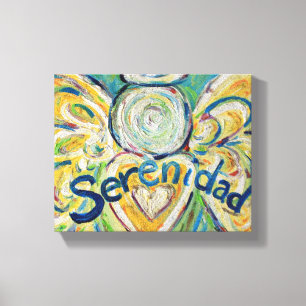 Serenidad Angel Word Art Malerei Wrapped Canvas Leinwanddruck