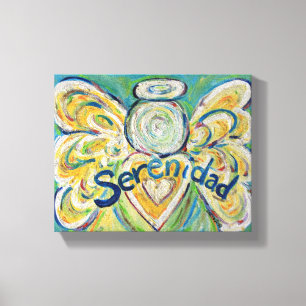 Serenidad Angel Word Art Malerei Wrapped Canvas Leinwanddruck