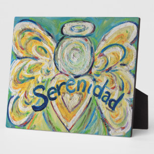 Serenidad Inspirational Angel Painting Gedicht Pla Fotoplatte
