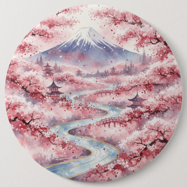 Serenity Among Cherry Blossoms Button (Vorderseite)