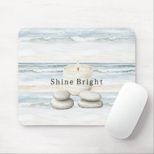 Serenity Blue Strand Ozean Kerzen Steine Mousepad