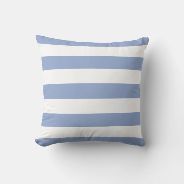 Serenity Blue & White Striped Kissen (Vorderseite)